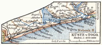Der Togosee auf einem Kartenausschnitt von 1905