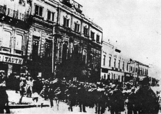 Proklamierung der Slowakischen Räterepublik am 16. Juni 1919 in Prešov.