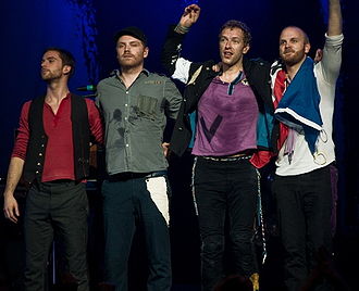 v.l.n.r. Guy Berryman, Jonny Buckland, Chris Martin, Will Champion (2008)