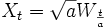  X_t=\sqrt{a} W_{\frac{t}{a}} 