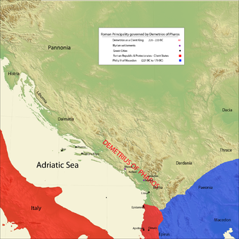 Das Herrschaftsgebiet des Demetrios von Pharos als Clientelkönig Roms