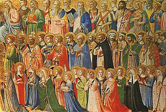 Die Vorläufer Christi mit Heiligen und Märtyrern, Fra Angelico (1423-24)