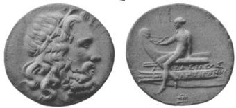 Münze des Antigonos II. Gonatas, Kopf des Poseidon