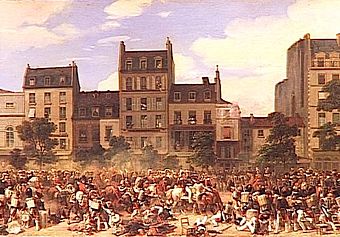 Fieschis Attentat am 28. Juli 1835 (Bild von Eugène Louis Lami)
