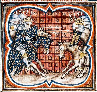 Darstellung der Schlacht bei Bovines aus der Grandes Chroniques de France, 14. Jahrhundert