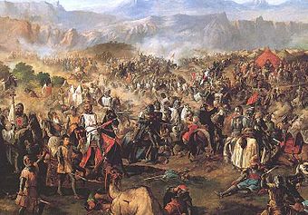 Die Schlacht bei Las Navas de Tolosa (Historiengemälde von F.P. van Halen, 19. Jh.)
