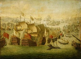 Gemälde der Schlacht von Schlacht von Vélez-Málaga von Isaac Sailmaker