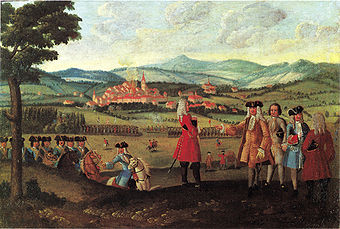 Die Beschiessung von Wil SG am Abend des 21. Mai 1712 während des 2. Villmergerkrieges, Öl auf Leinwand, Schweizerisches Landesmuseum, Zürich