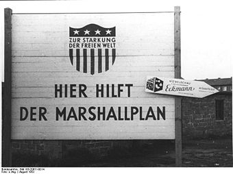 Hinweistafel auf den Marshallplan