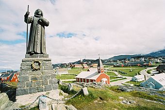 Statue von Hans Egede in der grönländischen Hauptstadt Nuuk