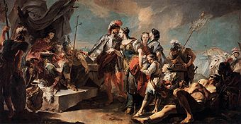 Giovanni Battista Tiepolo: Der Triumph Aurelians über Zenobia, Historiengemälde 1717