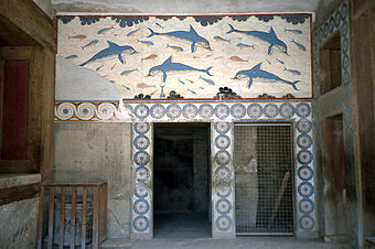 Erhaltene Wandmalerei in Knossos