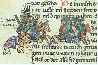 Die Lechfeldschlacht in der Sächsischen Weltchronik um 1270
