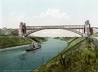 Levensauer Hochbrücke bei Kiel über den Kaiser-Wilhelm-Kanal (um 1900)