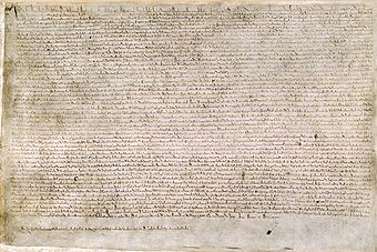 Kopie der Magna Charta von 1215
