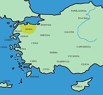 Karte des antiken Mysien