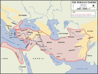 Die Route der Zehntausend durch das Persische Reich