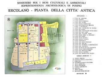 Plan der Ausgrabungen von Herculaneum