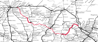 Strecke der Bahnstrecke Borsdorf–Coswig