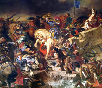 Die Schlacht bei Taillebourg von Eugène Delacroix, 1837