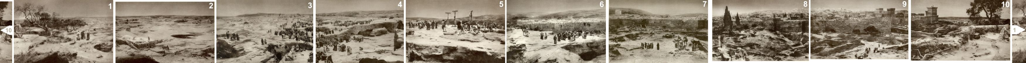 Das Jerusalem-Rundgemälde (Panorama), zusammengesetzt aus 10 Einzelfotos.