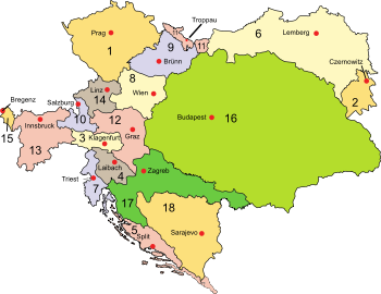 Karte Österreich-Ungarns