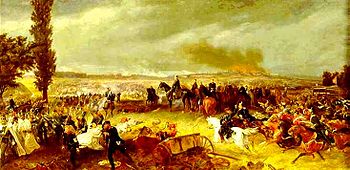 Szene aus der kriegsentscheidenden Schlacht von Königgrätz; von Georg Bleibtreu