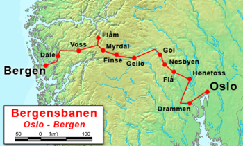 Strecke der Bergenbahn