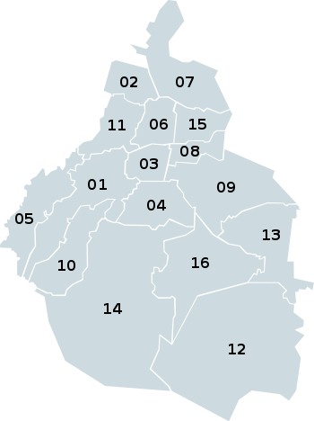 Die 16 Stadtbezirke, sogenannte delegaciones