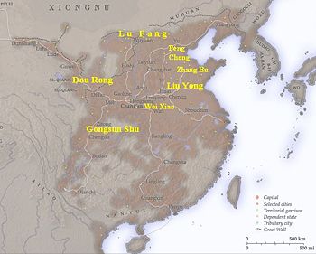Verteilung der Kriegsherren in China um 25