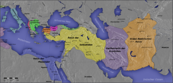Die Diadochenreiche vor Beginn der Kämpfe mit Rom um 200 v. Chr.