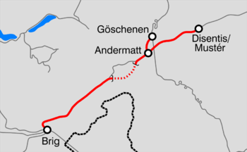 Strecke der Furka–Oberalp-Bahn