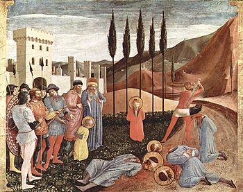 Fra Angelico: Enthauptung der beiden Heiligen Cosmas und Damian