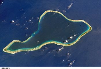 Luftbild des Moruroa-Atolls