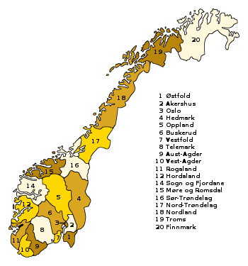 Karte Norwegens