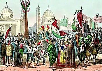 Volksfest bei der Proklamation der Römischen Republik
