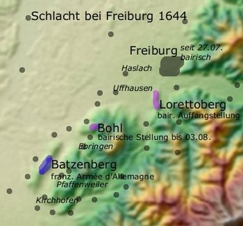Die Ausgangslage der Schlacht bei Freiburg im Breisgau 1644