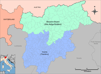 Provinzen von Trentino-Südtirol.