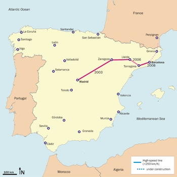 Strecke der Schnellfahrstrecke Madrid–Barcelona