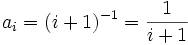 a_i = (i+1)^{-1} = \frac{1}{i+1}