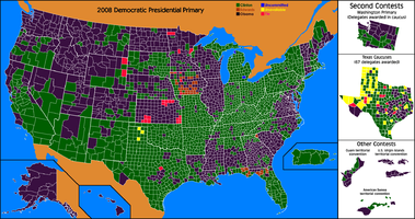 Demokratische Vorwahlen - Ergebnisse nach Wahlbezirken (Counties)
