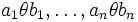 a_1 \theta b_1, \dots, a_n \theta b_n