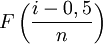 F \left(\frac{i-0,5}{n} \right)