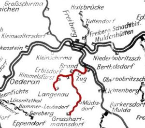 Strecke der Bahnstrecke Berthelsdorf–Großhartmannsdorf/Langenau
