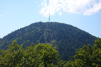 Blick auf den Altenberg (Rocher du Coucou) von der Frankenburg