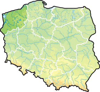 Lage der Woiwodschaft Westpommern in Polen