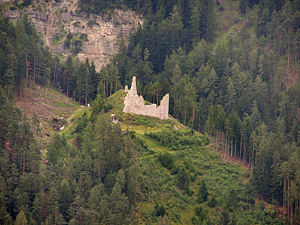 Detail der Ruine der Burg