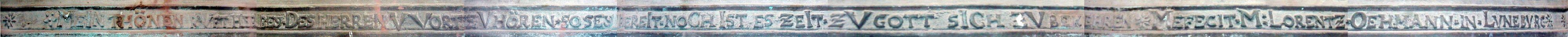 Inschrift auf der Schulter der Glocke von 1735