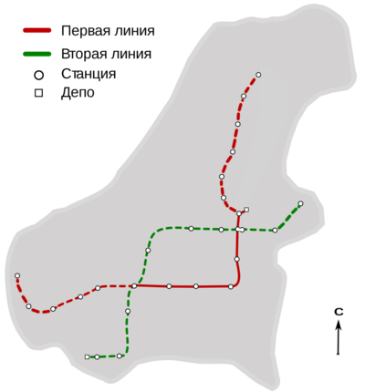 Strecke der Linie 1 (Metro Almaty)