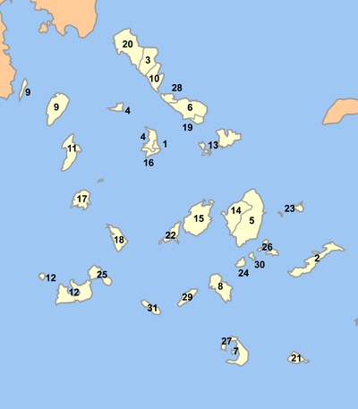 Cyclades municipalities numbered.png